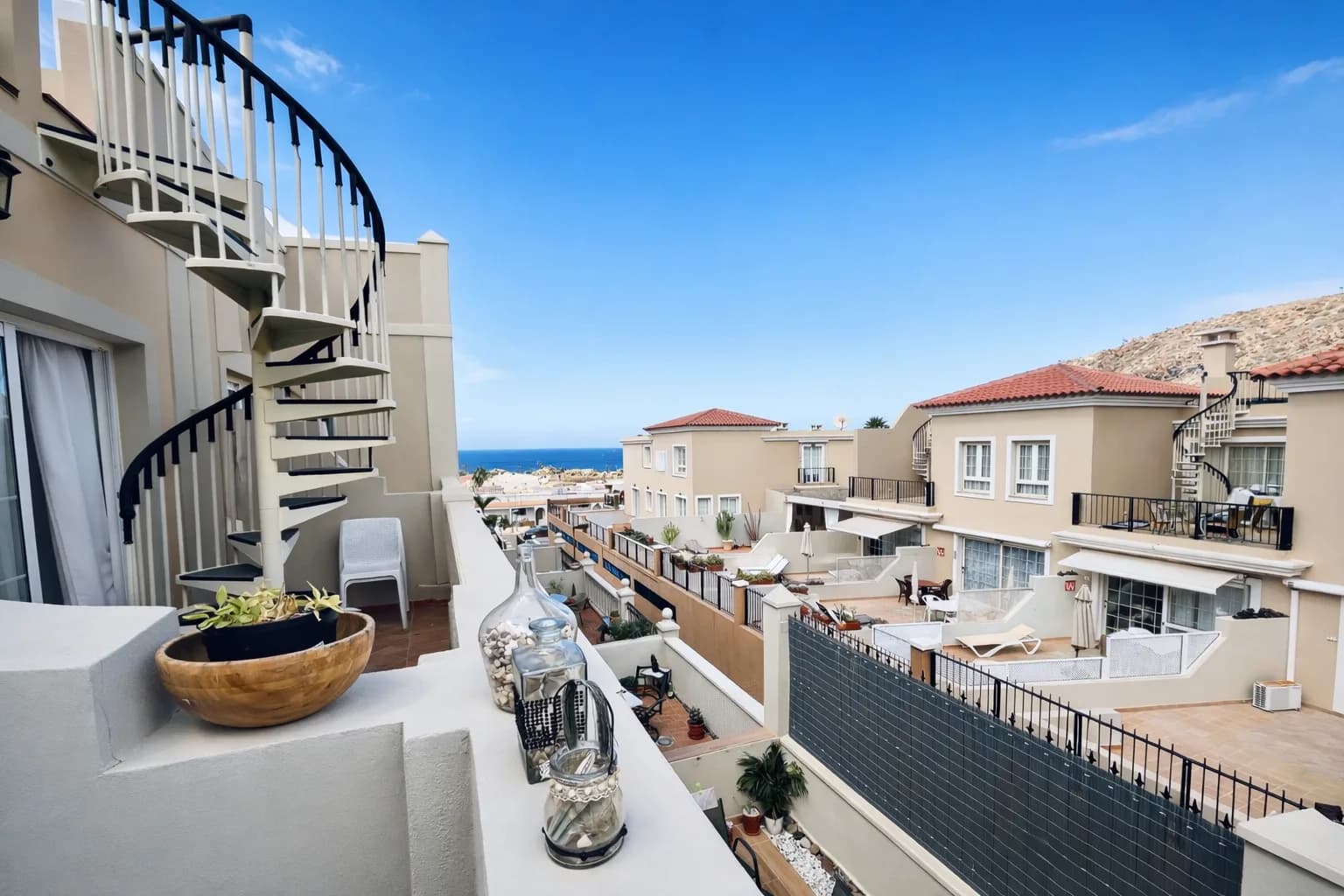Roof top terrace with ocean view Palm Mar Apartment — 11