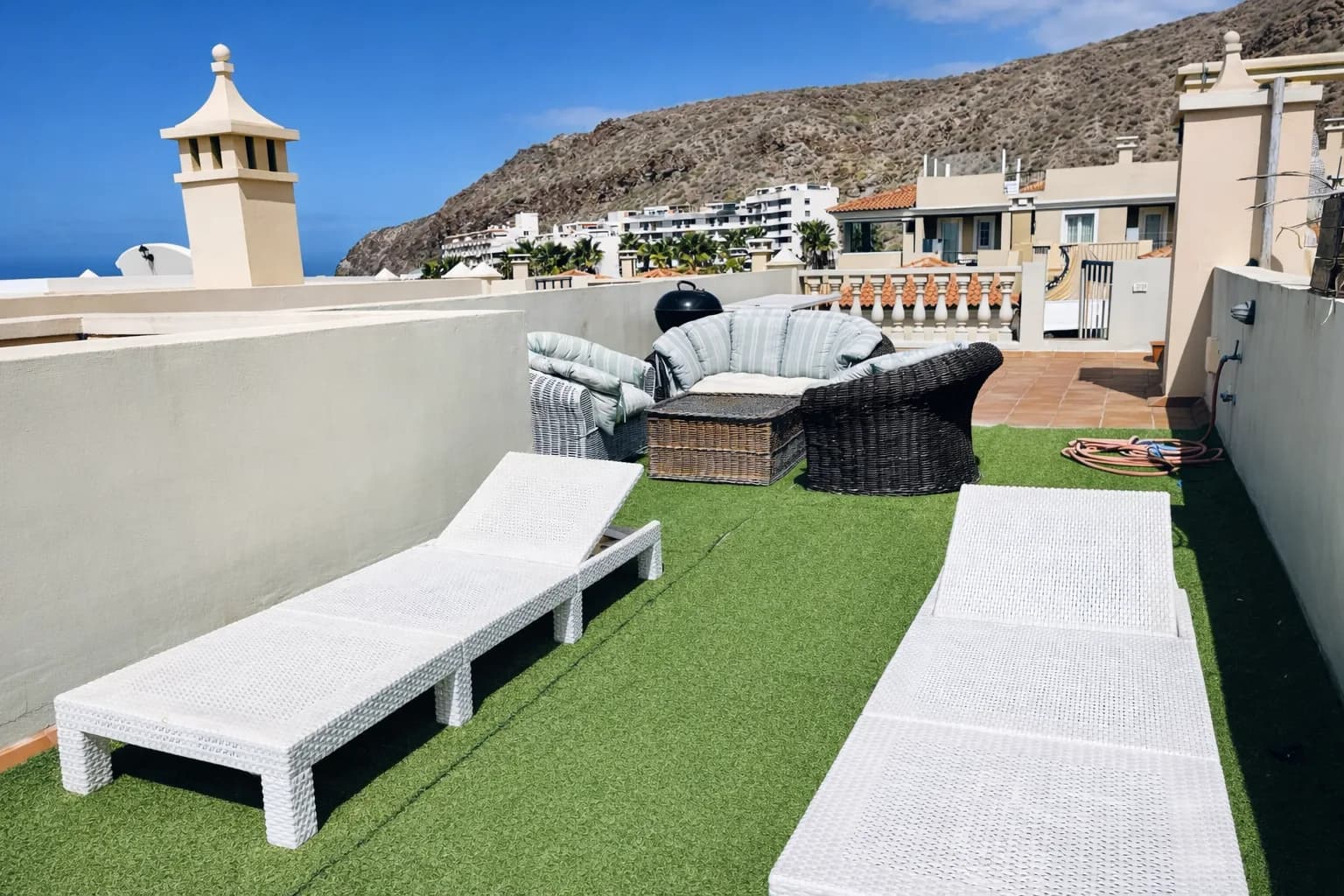 Roof top terrace with ocean view Palm Mar Apartment — 12